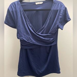 Blue Women's Nursing/Pumping Top